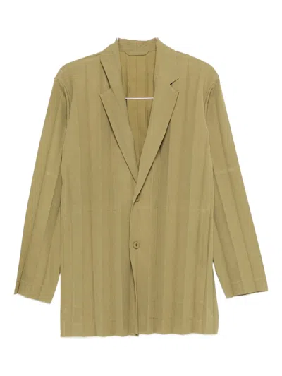 Issey Miyake Khaki Edge Ensemble Blazer In Green