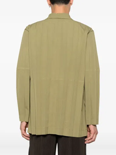 Issey Miyake Khaki Edge Ensemble Blazer In Green
