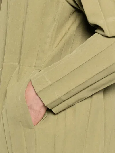 Issey Miyake Khaki Edge Ensemble Blazer In Green