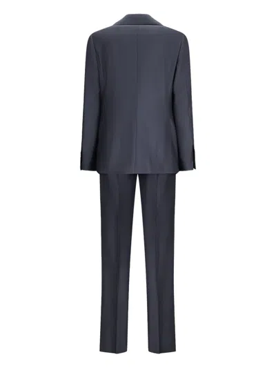 Lardini Single-breasted Wool Suit In Blue