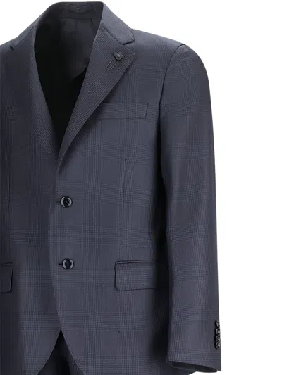 Lardini Single-breasted Wool Suit In Blue