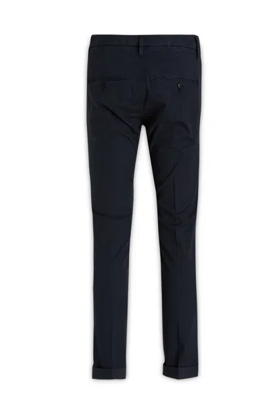 Dondup Trousers With Cuffed Hem And Front Crease In Black