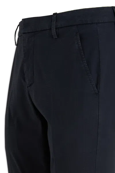 Dondup Trousers With Cuffed Hem And Front Crease In Black