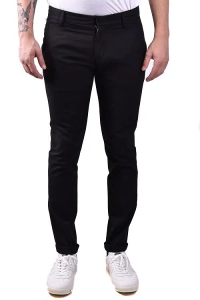Dondup Trousers With Cuffed Hem And Front Crease In Black