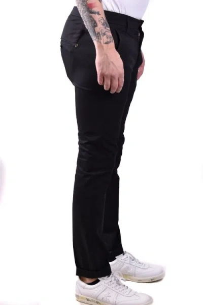 Dondup Trousers With Cuffed Hem And Front Crease In Black