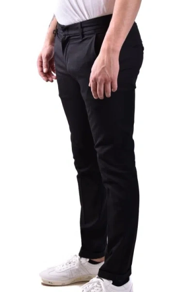 Dondup Trousers With Cuffed Hem And Front Crease In Black