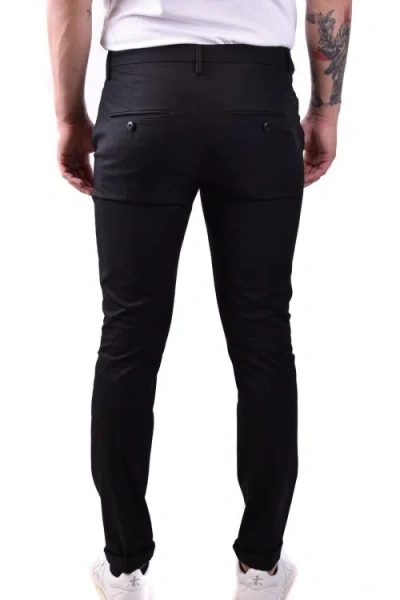 Dondup Trousers With Cuffed Hem And Front Crease In Black