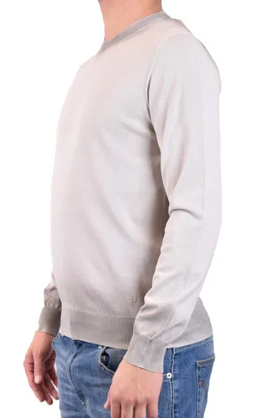 Dondup Crew Neck Long Sleeves Ribbed Cuffs In Gray
