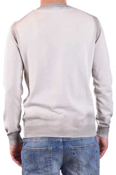 Dondup Crew Neck Long Sleeves Ribbed Cuffs In Gray