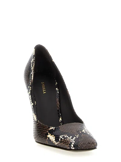 Le Silla 100mm Vittoria Python-print Pumps In Brown