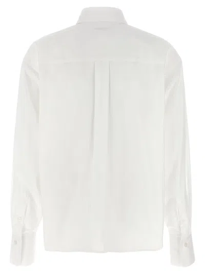 Victoria Beckham Cropped Shirt With Logo Embroidery Shirt And Blouse White