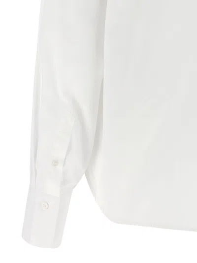 Victoria Beckham Cropped Shirt With Logo Embroidery Shirt And Blouse White