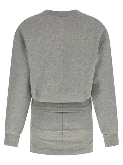 Attico Cotton Jersey Mini Dress In Gray