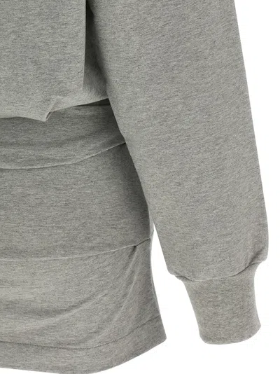 Attico Cotton Jersey Mini Dress In Gray