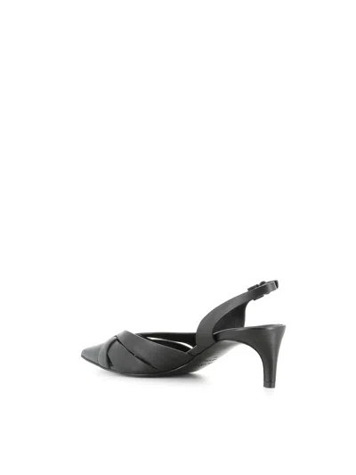 Del Carlo 60mm Slingback Leather Sandals In Black