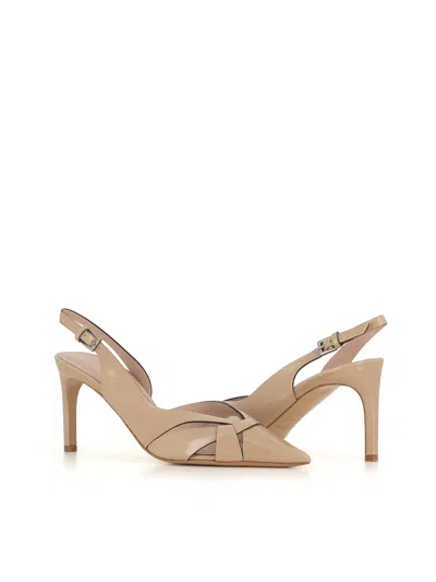 Del Carlo 75mm Slingback Leather Pumps In Neutral