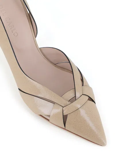Del Carlo 75mm Slingback Leather Pumps In Neutral