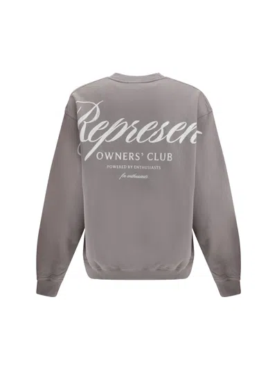 Represent Owners Club Script Sweater In Gray