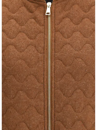 Fabiana Filippi Brown Fleece Wool Sleeveless Jacket In Brown