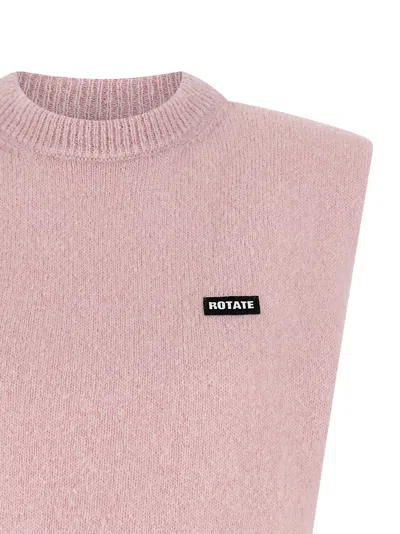 Rotate Birger Christensen Rotate Birgerchristensen Short Vest Shirt With Logo In Pink