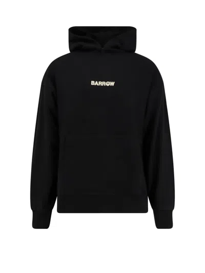 Barrow Kangaroo Pocket Cotton Sweatshirt In Black