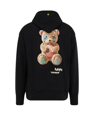 Barrow Kangaroo Pocket Cotton Sweatshirt In Black