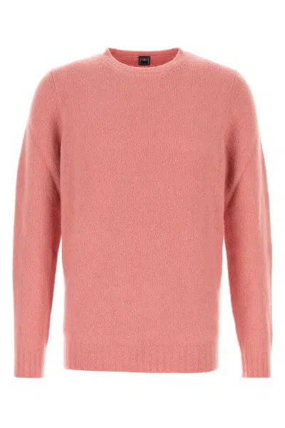 Fedeli Salmon Stretch Wool Blend Sweater In Pink
