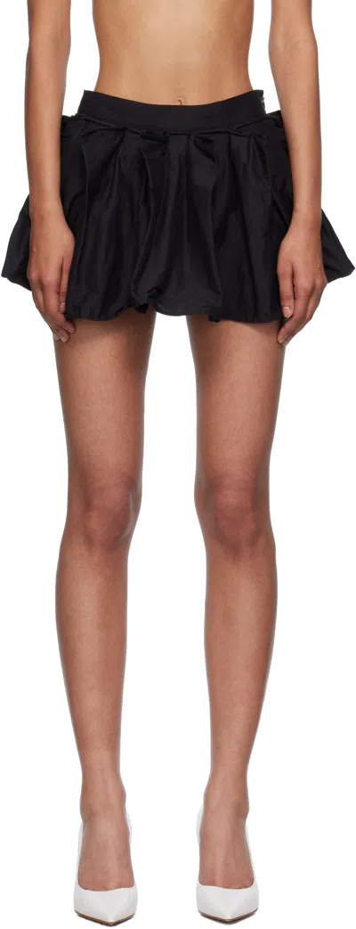 Pushbutton Black Wired Micro Skort In Black