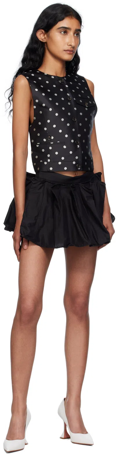 Pushbutton Black Wired Micro Skort In Black