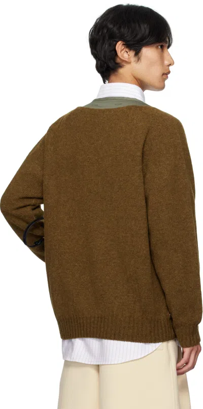 Bless Brown & Green N°80 Liningknitter Cardigan Jacket In Green