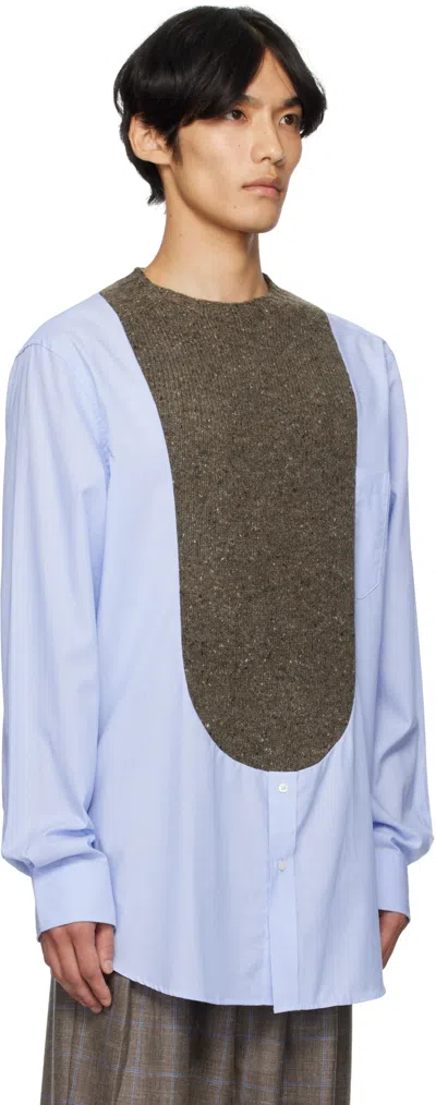 Bless Ssense Exclusive N°80 Frontinsertpullover Shirt In Blue