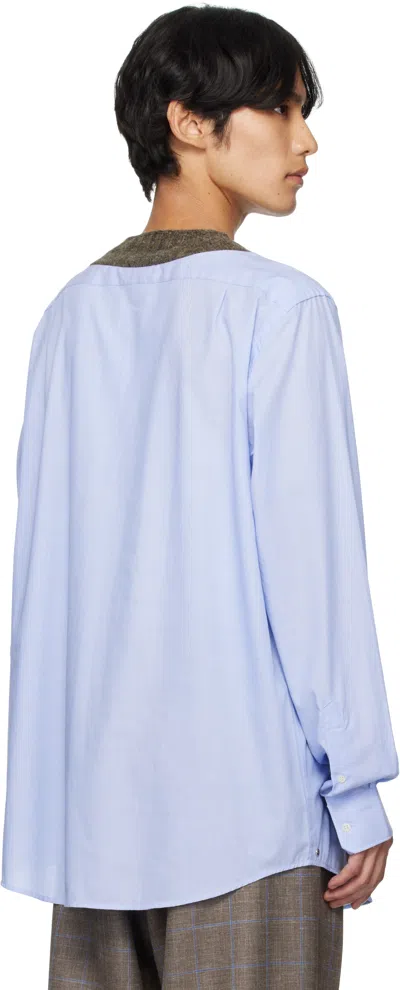 Bless Ssense Exclusive N°80 Frontinsertpullover Shirt In Blue