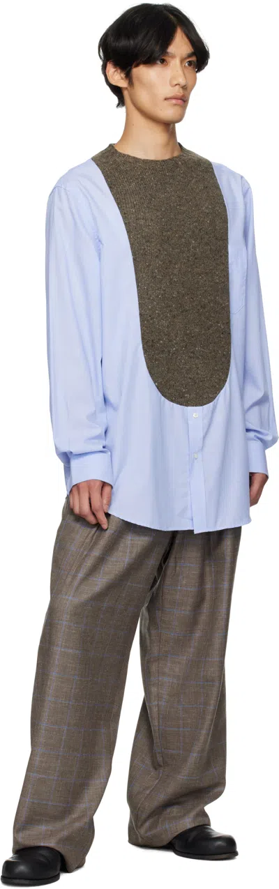 Bless Ssense Exclusive N°80 Frontinsertpullover Shirt In Blue