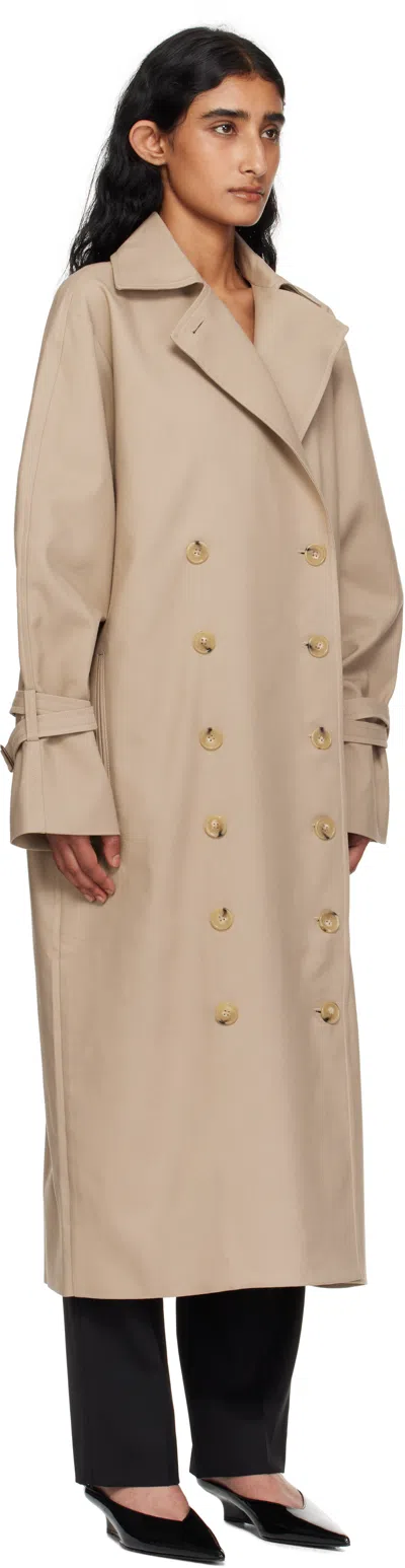 Totême Toteme Double-breasted Trench Coat In Neutral