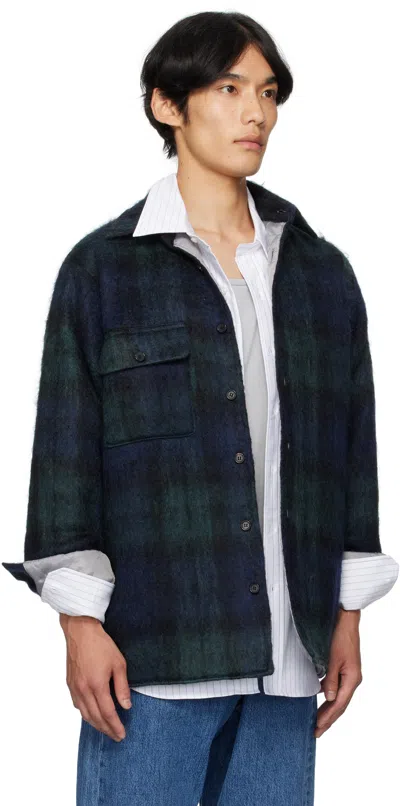 Bless Navy & Green N°80 Woodhacker Shirt Jacket In Multi