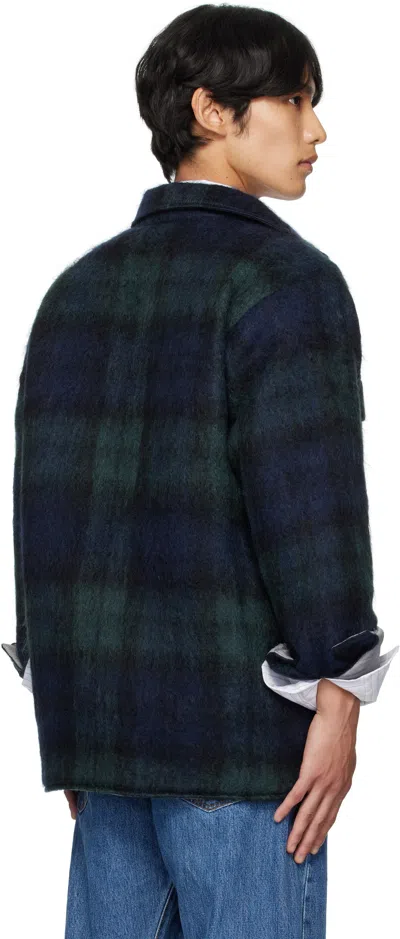 Bless Navy & Green N°80 Woodhacker Shirt Jacket In Multi