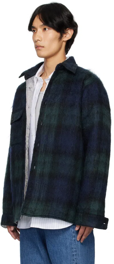 Bless Navy & Green N°80 Woodhacker Shirt Jacket In Multi