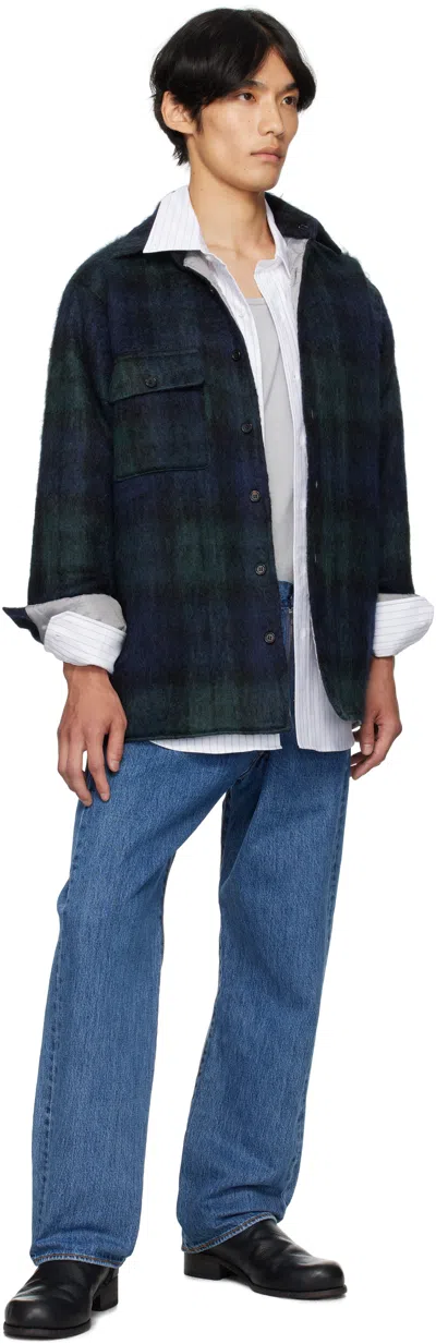 Bless Navy & Green N°80 Woodhacker Shirt Jacket In Multi