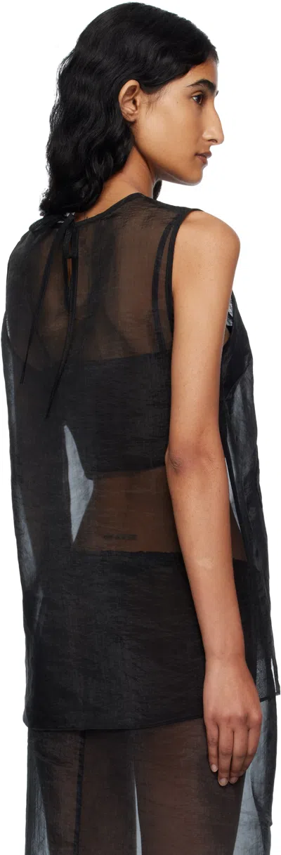 Cecilie Bahnsen Alba Liquid Myrtia Sheer Organza Tank In Black