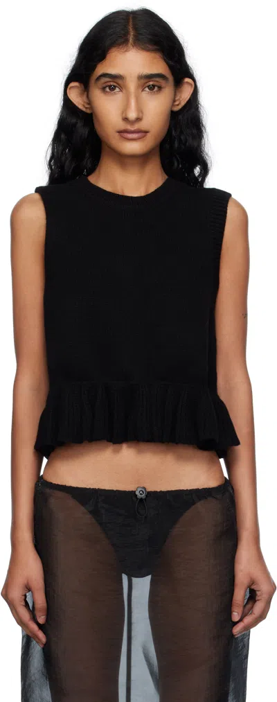 Cecilie Bahnsen Bill Vest Recycled Cashmere In Black
