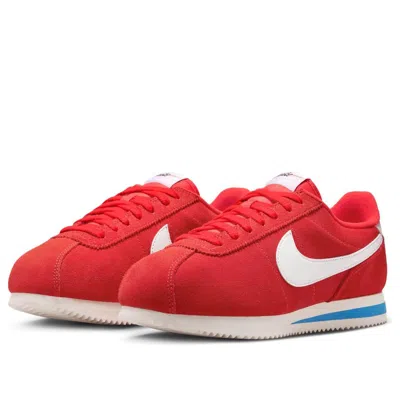 Nike Cortez Suede Sneakers In Red