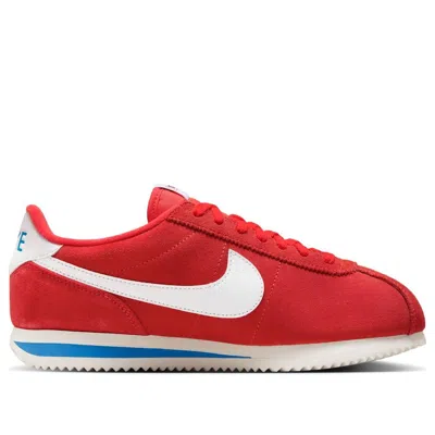 Nike Cortez Suede Sneakers In Red