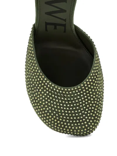 Loewe Toy Ankle Strap Leather Pump In Green