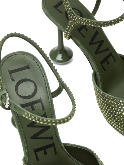 Loewe Toy Ankle Strap Leather Pump In Green