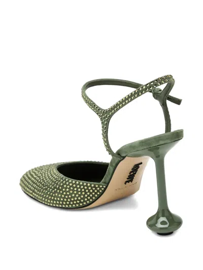 Loewe Toy Ankle Strap Leather Pump In Green