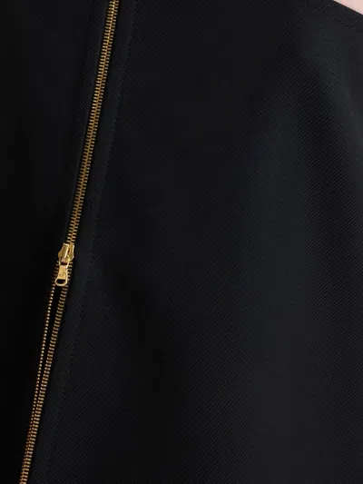 Patou Midi Skirt With Zipper And Belt In Black