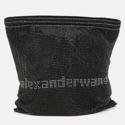 Pre-owned Alexander Wang Black Rhinestone Wanglock Pouch