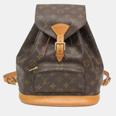 Pre-owned Louis Vuitton Monogram Montsouris Mm Backpack Monogram In Brown