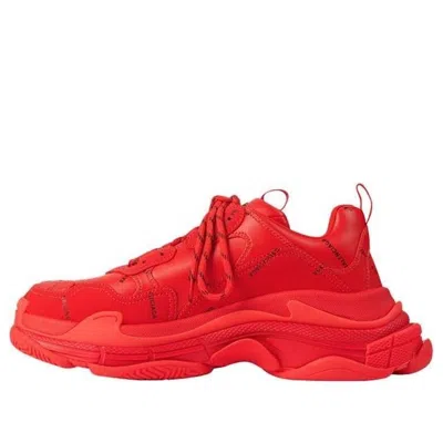 Balenciaga (wmns)  Allover Logo Triple S Sports Shoes Red