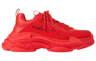 Balenciaga (wmns)  Allover Logo Triple S Sports Shoes Red